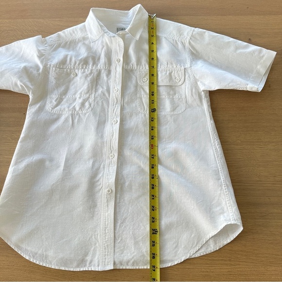 Vintage Gitano Ma 100% Cotton/Ramie Short Sleeve Button Up Sz S White Classic - Picture 8 of 9